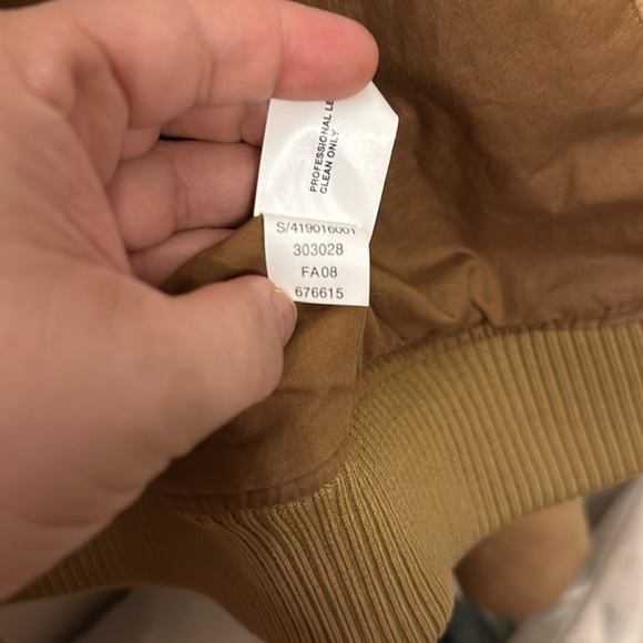 Used Tan Leather Motorcycle Style Gap Jacket - Picture 5 of 17